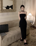 OOTDGIRL Backless Black Dress  YM1535