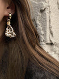 OOTDGIRL 2024 New Original Vintage Leopard Tasseled Earrings Accessories