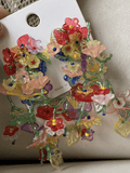 OOTDGIRL 2024 New Bohemia Acrylic Handmade Beaded Flowered Leaves Earrings