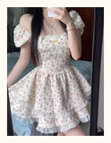 OOTDGIRL Floral dress with hollow bow on the back Princess Tutu Dress  YM1506