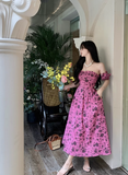 OOTDGIRL Holiday style floral long dress YM1544
