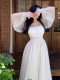 OOTDGIRL White Tulle Long Dress  YM1504