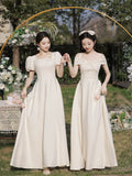 OOTDGIRL Bridesmaid Dress Champagne 2024 New Arrival Classy Fairy Silm Niche Style Sisters Group Clothes Graduation Dress Women's Summer