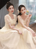 OOTDGIRL Sisters Group Summer Fairy Long Graduation Bridesmaid Dress