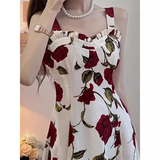 OOTDGIRL women's spring rose suspender dress  YM1507