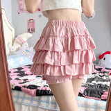 OOTDGIRL  High Waist Women Mini Skirts Summer Korean Fashion Ruffle Ball Gowns Skirts Casual Female All Match Cute A Lien Skirt New0506