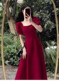 OOTDGIRL women's red square collar dress YM1549