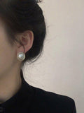 OOTDGIRL 2024 New Simple Fashion 925 Silver Needle Pearl Earrings