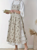 OOTDGIRL 2024 new Midi dresses Floral Print Split Hem Dress, Casual Sleeveless Square Neck Dress , Women's Clothing