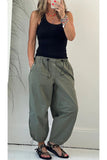 Women's Fashion Urban Casual Ladies Collage Straight Leg Pants Mid Rise Casual Pants