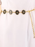 Ootdgirl Halloween Punk Y2K Moon Star Vintage Gold Chain Belt Goth Pattern Designer Women Clothes Waist Belt Elegant Prom  Belt