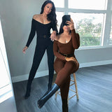 Ootdgirl  Fitness Long Sleeve Bodycon Jumpsuit Women Rompers Active Wear  One Piece Outfits Fall Winter 2022