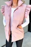 OOTDGIRL 2024 Fashion Woman style outwears Button-down Ruffle Tank Jacket