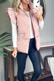 OOTDGIRL 2024 Fashion Woman style outwears Button-down Ruffle Tank Jacket