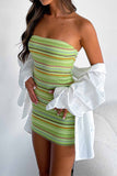 OOTDGIRL 2024 New Woman dress Colorful Knitted Bodycon Sleeveless Mini Dress
