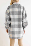 OOTDGIRL 2024 Fashion Woman style outwears Plaid Mohair Button Up Coat