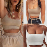Ootdgirl Womens Summer Camis Tanks Tops Sleeveless Cotton Bustier Unpadded Bandeau Bra Vest Crop Top Seamless Tees