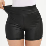 Ootdgirl   Black PU Casual Fashion Summer Shorts Women Clothing Goth Faux Leather High Waisted Womens Shorts Y2k Hot Woman Short Pants