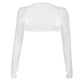 Ootdgirl   Super-Short Crop Top Women Raglan Sleeves T Shirt Harajuku Long Sleeve Streetwear Basic Tshirts Slim Tee Korean