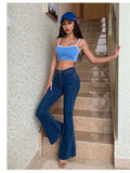 OOTDGIRL Flare Jeans Pants Women’S Vintage Denim Y2k Jeans Women High Waist Fashion Stretch Tall And Thin Trousers Streetwear Retro Jeans