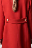 OOTDGIRL Red Coat Women Buttoned Long Coats Woman Winter Korean Fashion Long Sleeve Overcoat Female Collared Coat Ladies