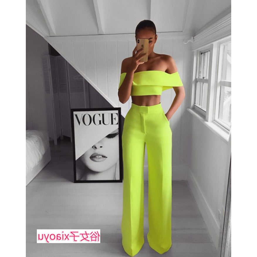 Ootdgirl  Crop Top Women 2022 Fashion Women's Two-Piece Top And Trousers Women's Sets Outfits For Women Club Outfits For Women
