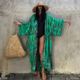 Ootdgirl  Snake Print Oversize Beach Cover Up Swimwear 2022 Summer Vintage Kimono Bohemian Holiday Long Cardigan Outing New