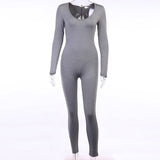 Ootdgirl  2022 Long Sleeve Bodycon Pure  Jumpsuit Summer Women Fashion Streetwear Outfits Sportswear Jumper