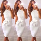 OOTDGIRL Women's Lace Floral Cocktail Elegant Dress Night Party Dresses White Slim Bodycon Dress