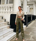 OOTDGIRL Gray Double Layer Bandage Slim Blazer Women Long Sleeve Pocket Short Jacket Female Notched Collar Outwear Tops 2022 New