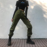 Ootdgirl  Cargo Pants Women Wide Leg Sweat Pants Oversized Vintage Army Green Trousers Streetwear Sweatpants Joggers