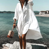 Ootdgirl  Bohemian Print Floral Short Beach Dress Oversize Women Clothes Button Up Shirt Robe Holiday Fashion Vestidos Femme