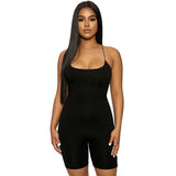 OOTDGIRL Black Skinny Spaghetti Strap Sleeveless Street Woman Rompers Bar Club Bodycon Bodysuit En Jumpsuits Body Femme Clothes Vintage