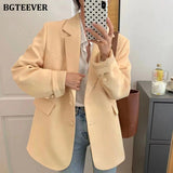 Ootdgirl  New Spring Autumn Loose  Women Jacket Blazer Casual Notched Collar Long Sleeve Female Jackets 2022 Ladies Suit Coats