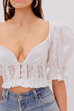 OOTDGIRL Summer Tops For Women Blouses Black White Crop Tops Ladies Sexy Puff Sleeve Blouse Women Shirts Ruffle Top