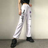 Ootdgirl  Letter Print Sweatpants Baggy Pants Women Joggers Harajuku Wide Leg Pencil Pant Trousers Loose High Waist Sweat Pants