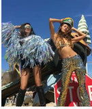 Ootdgirl   Metal Chain Crystal Women Exotic Sequins Tank Summer Beach Halter Camis Bralette Womens Nightclub Party Crop Tops 2022 New