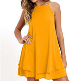Ootdgirl  2022 Women Summer Dress Boho Style Floral Print Chiffon Beach Dress Tunic Sundress Loose Mini Party Dress Vestidos