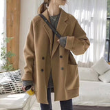 Ootdgirl  Trench Coat For Women 2022 Autumn And Winter New Korean Style High-End Cashmere Coat Women's Mid-Length Loose Woolen Overcoat
