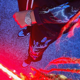 Ootdgirl  Gothic Butterfly Lightning Print Sweatpants Women Casual Baggy Sports Joggers High Waisted Trousers Black Cargo Pants