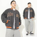 Ootdgirl  Hip Hop Baseball Jacket Streetwear Letter Embroidery Corduroy Jacket Men Harajuku Bomber Jacket Coat Thin Outwear Tops