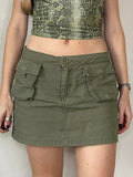Ootdgirl  Green Straight Jean Skirts Women's Low Waist Mini Skirt Y2K Harajuku Casual Denim Short Skirt Female Korean Bottom 2022