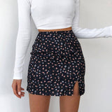 Ootdgirl  Darlingaga Floral Printed Bodycon Summer Skirt Sweet Fashion Side Split High Waist Skirt Women 2022 New Slim Mini Skirts Bottom