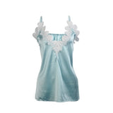 Ootdgirl   Camis Women Satin Silk V-Neck Lace Strap Top Summer Vest Camisole Crop Tank Tops Casual Shirt Sleeveless Chiffon T-Shirt