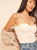 OOTDGIRL Summer Women's Tank Top Ultra Short High Waist Low Waist Backless Slim Slimming Solid Color Chest Large Camisole Top