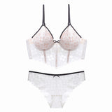 OOTDGIRL High Quality Bra Set Lingerie Push Up Brassiere Lace Embroidery Underwear Set Sexy Briefs And Thongs For Women Underwear
