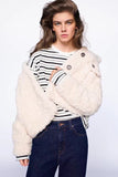 OOTDGIRL New Women's Coat Solid Short Section Listing Lady Long Sleeve Warm Suede Jacket Winter Female Coats Outerwear