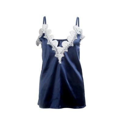 Ootdgirl   Camis Women Satin Silk V-Neck Lace Strap Top Summer Vest Camisole Crop Tank Tops Casual Shirt Sleeveless Chiffon T-Shirt