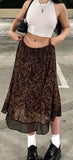 Ootdgirl  Fairy Grunge Low Waist Midi Skirt Vintage Women's Print Skirt Aesthetic Long Skirt Korean E Girl Gothic Summer 90S