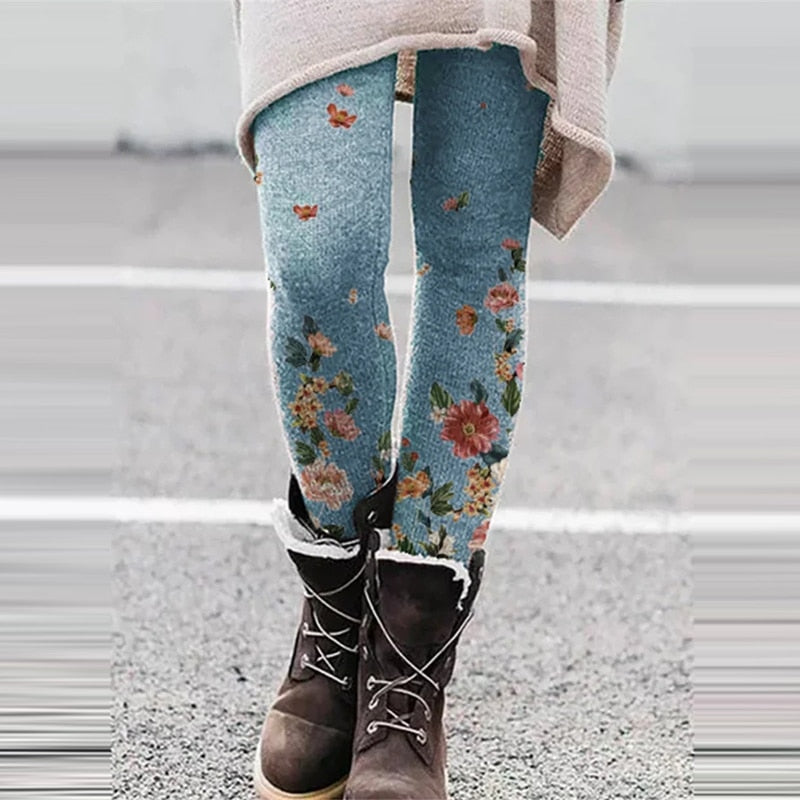 Ootdgirl Spring Fashion Women's Multicolor Print Bottoming Pencil Pants Casual Bodycon Streetwear Lady Trousers Elegant Slim Office Pants